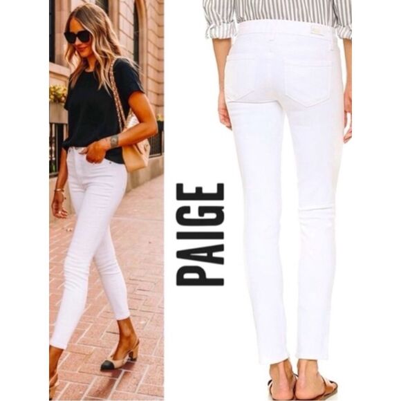 Paige Skyline Ankle Peg Crisp White Skinny Jeans Size 25 - Picture 2 of 9